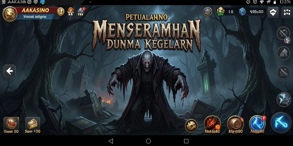 Screenshot utama AAKASINO menampilkan momen menyeramkan di kegelapan.
