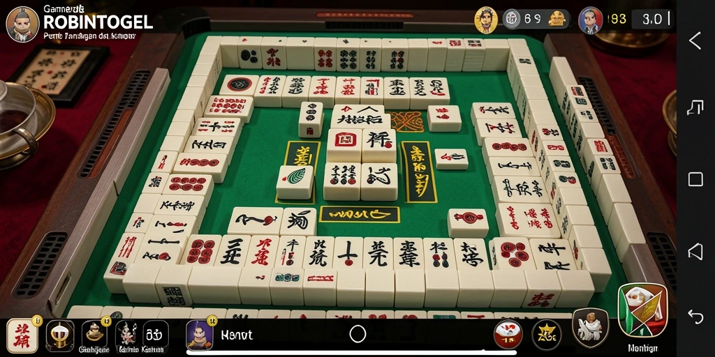 Gameplay seru dari ROBINTOGEL dengan desain Mahjong menarik.