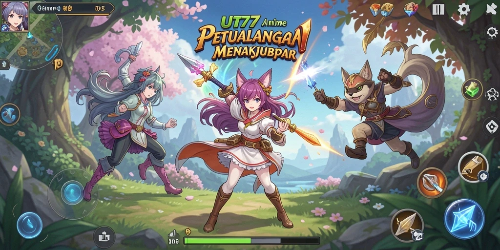 Tampilan menarik dari gameplay Anime yang seru di UT77.